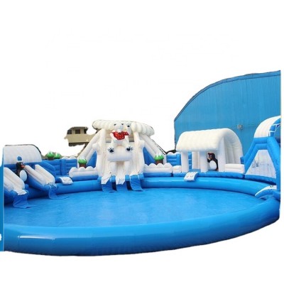 amazing and fun water slide  pool jumping castle with water slide pool