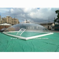 Outdoor custom size 13m x 8m transparent inflatable pool bubble dome for swimming pool