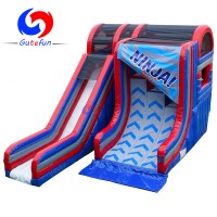 GUTEFUN 2020 NEW easily set up 6 foot 8 foot 10 foot Ninja Inflatable warped wall with inflatable slide for kids adult