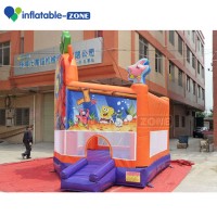 Inflatable cartoon anime picture kids jumping bounce house with window